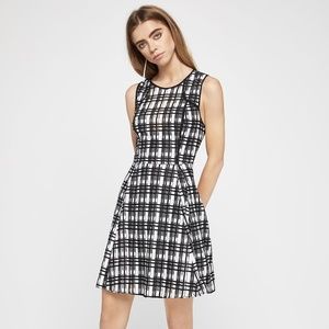 BCBGENERATION Plaid Lace Fit-And-Flare Dress